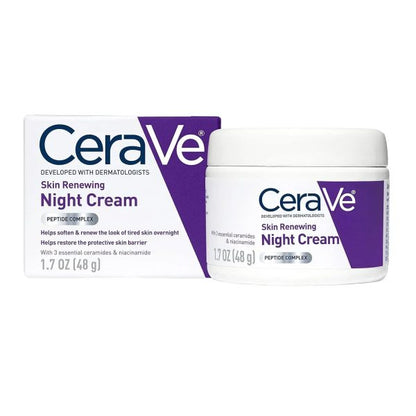 Cerave 4-in-1 Skincare Bundle: Night Cream, Sunblock, Cleanser & Serum For Radiant Skin