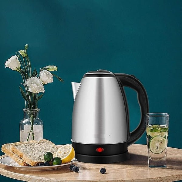 Electric Kettle, 2.0 Litre, 1500w, Auto Fast Boil Feature, 360 Degree Rotating Base, Safety Lid With Locking Mechanism (silver)