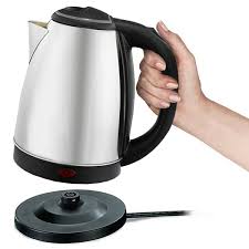 Electric Kettle, 2.0 Litre, 1500w, Auto Fast Boil Feature, 360 Degree Rotating Base, Safety Lid With Locking Mechanism (silver)